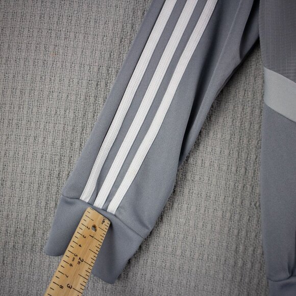Adidas Youth Large Grey Climalite Track Jacket Zip Up - Picture 3 of 8